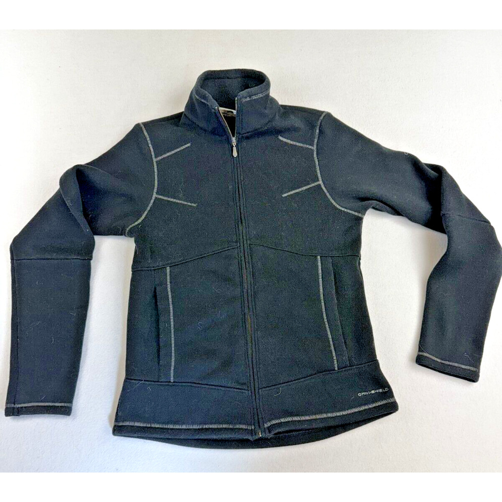 Columbia Jacket Women XS Omni Shield Zip Hiking Running Activewear Black Fleece